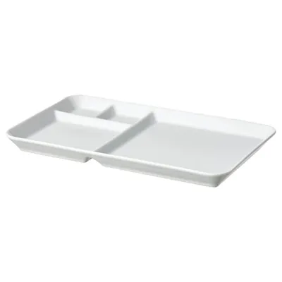 IKEA 365+ Plate with compartments, white 31x19 cm, 60433430