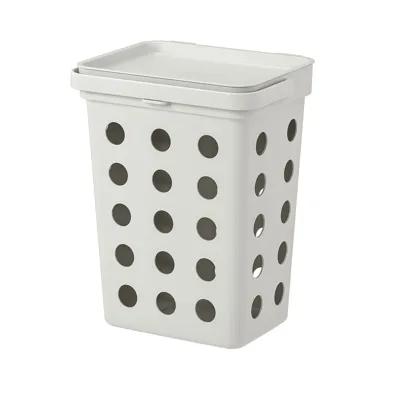 HALLBAR Bin with lid for organic waste, light grey, 10 l, 60433883