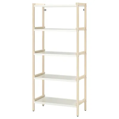 EKENABBEN Open shelving unit, aspen/white 70x34x154 cm, 60487814