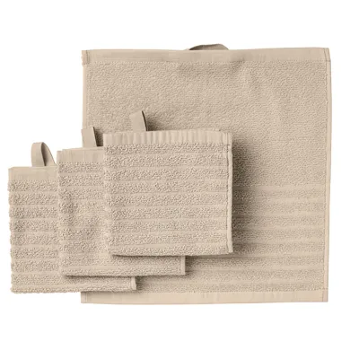 VAGSJON Washcloth, light beige, 30x30 cm, 60494621