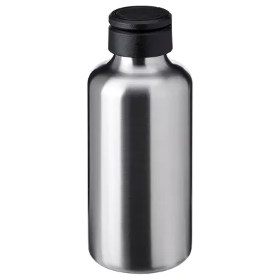 ENKELSPARIG Water bottle, stainless steel/black, 0.7 l, 60513530