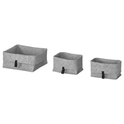 RAGGISAR Basket, set of 3, grey, 70348021
