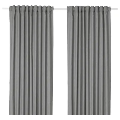 HANNALENA Room darkening curtains, 1 pair, grey 145x250 cm, 70410876