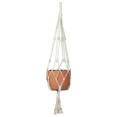 BOTANISK Plant pot hanger, beige handmade, 70466566