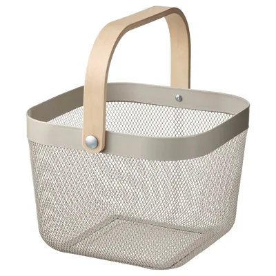 RISATORP Basket, grey-beige, 25x26x18 cm, 70530850