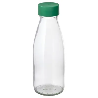 SPARTANSK Water bottle, clear glass/green, 0.5 l, 70517957