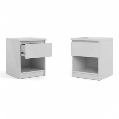 TVILUM Naia Night Stand 40x40x50 cm - High Gloss White