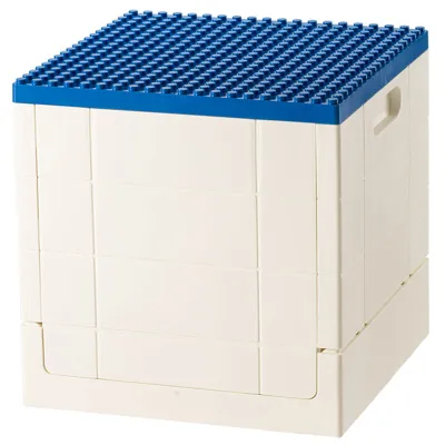 Lego Foldable Storage box , Blue Lid, 32*32*32Cm 4589767206482