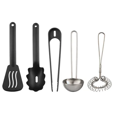 DUKTIG 5-piece toy kitchen utensil set, multicolour, 80157841