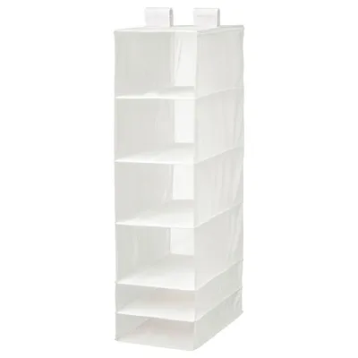 SKUBB Storage with 6 compartments, white 35x45x125 cm, 80245881