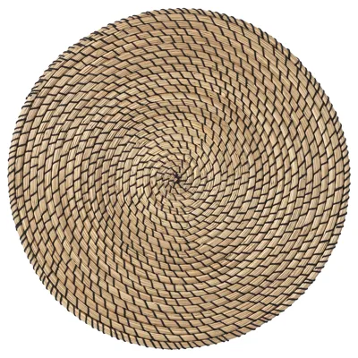 LATTAD Place mat, seagrass/black, 37 cm, 80270465