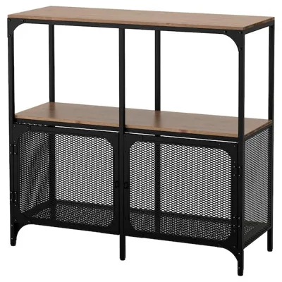 FJALLBO Shelving unit, black 100x95 cm, 80339295