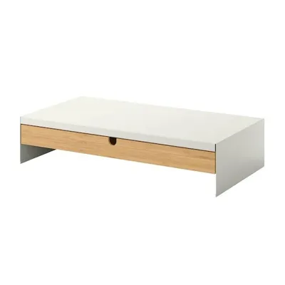 ELLOVEN monitor stand with drawer, white, 80474783