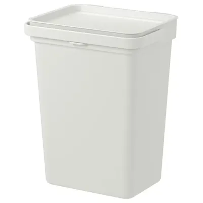 HALLBAR Bin with lid, light grey, 10 l, 80417523