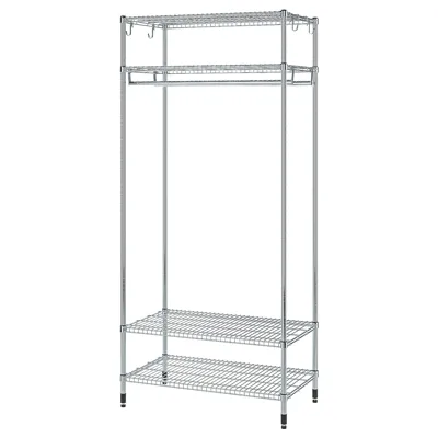 OMAR Shelving unit with clothes rail, galvanised, 92x50x201 cm, 80530977