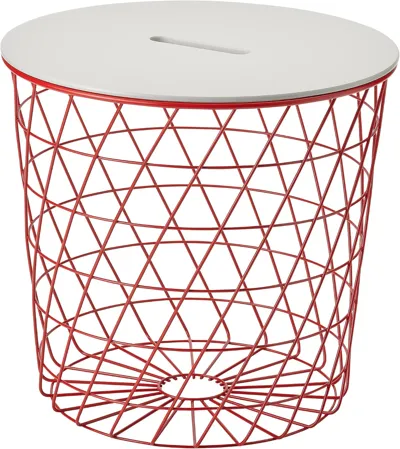 KVISTBRO Storage table, red/light grey, 44 cm, 70525387
