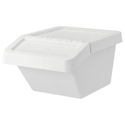 SORTERA Waste sorting bin with lid, white 37 l, 90255898