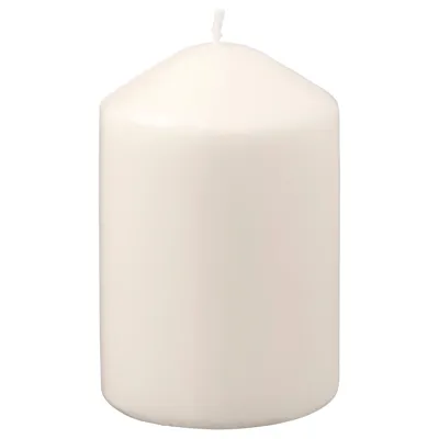 LATTNAD Unscented block candle, natural, 10 cm, 90338460