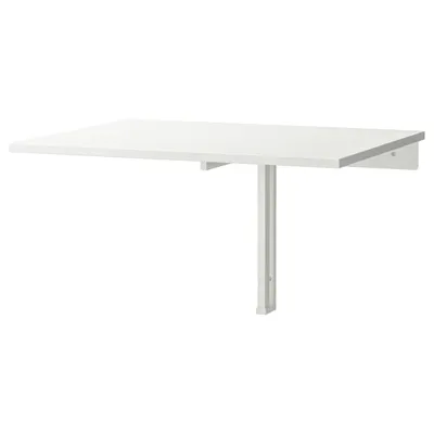 NORBERG Wall-mounted drop-leaf table, white 74x60 cm, 90365793