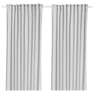 HANNALILL Curtains, 1 pair, grey 145x250 cm, 90417320