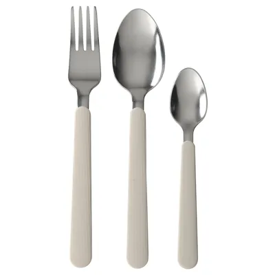 UPPHOJD 12-piece cutlery set, beige, 90464161