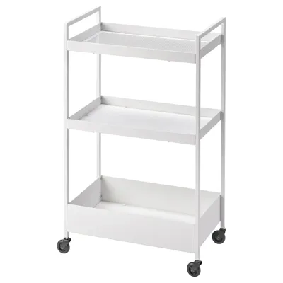 NISSAFORS trolley, white, 50.5x30x83 cm, 90465735