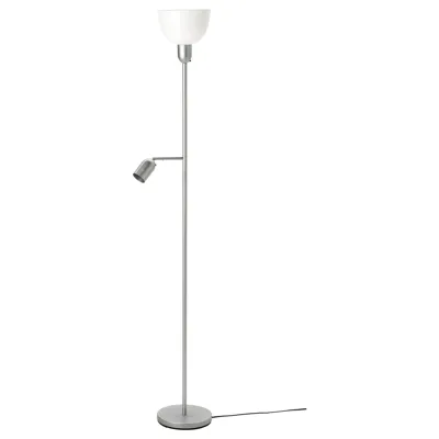 HEKTOGRAM Floor uplighter/reading lamp, silver-colour/white, 90477719