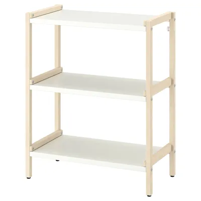 EKENABBEN Open shelving unit, aspen/white, 70x34x86 cm, 90487817