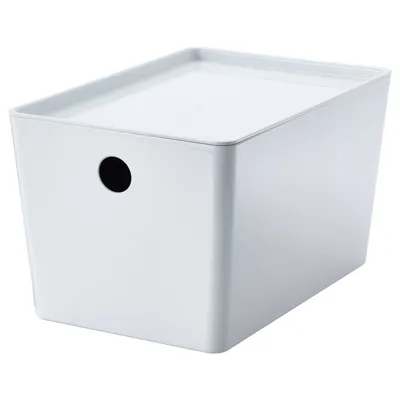 KUGGIS Box with lid, white 18x26x15 cm, 90501286