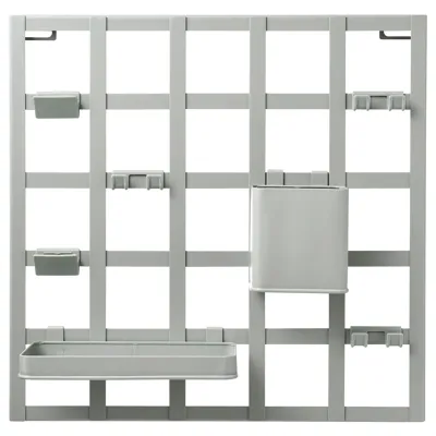 SNICKRA 8-piece storage board set, grey-green 38x38 cm, 90518244