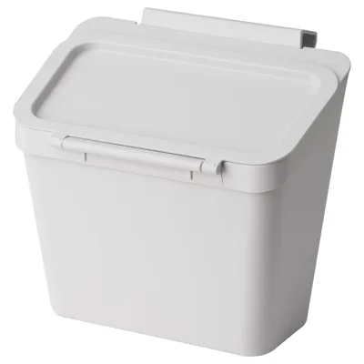SKOLAST Waste bin for cabinet with door, light grey, 90556679