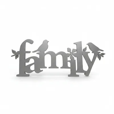 NSD Word Cutout - Family Grey