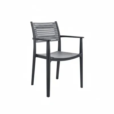 DOOVA Alesia Outdoor Stackable Chair - Black/Black Horizontal