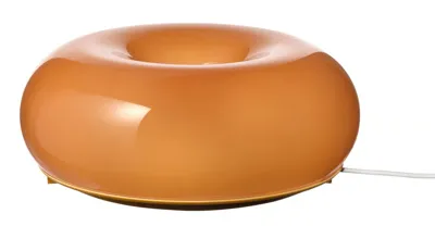 VARMBLIXT LED table/wall lamp, orange glass/round, 30 cm, 20525144
