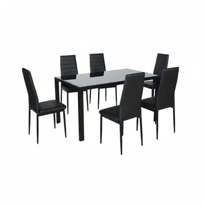 DLC Shade Dining Table W 6 Chairs 140x80x75 cm - Black