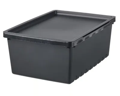 UPPSNOFSAD Storage box with lid, black, 35x25x14 cm/9 l 29599994