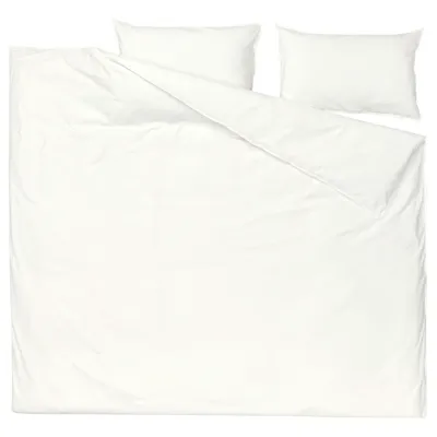 ANGSLILJA Duvet cover and 2 pillowcases, white, 200x200/50x80 cm, 70479149