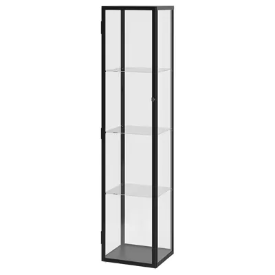BLALIDEN Glass-door cabinet, black, 35x32x151 cm, 80520520