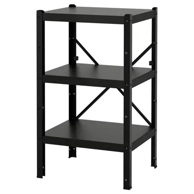 BROR 1 section/shelves, black, 65x55x110 cm, 49272650