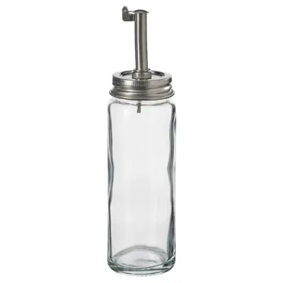 CITRONHAJ Oil/vinegar bottle, clear glass/stainless steel, 16 cm, 30553216