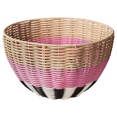 DJURTRANARE Basket, beige/pink, 32x19 cm, 50563808