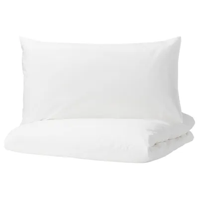 DVALA Duvet cover and 2 pillowcases, white, 200x200/50x80 cm, 20479081