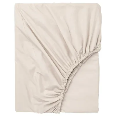 DVALA Fitted sheet, beige, 90x200 cm, 60356568