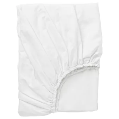 DVALA Fitted sheet, white, 180x200 cm, 20356565