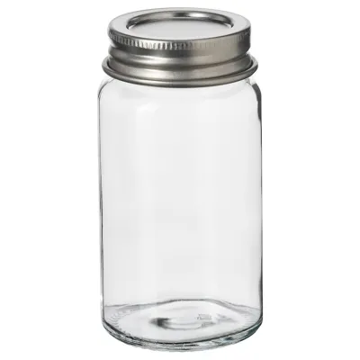 GULDFISK Spice jar, clear glass/stainless steel, 6 cl, 10553217