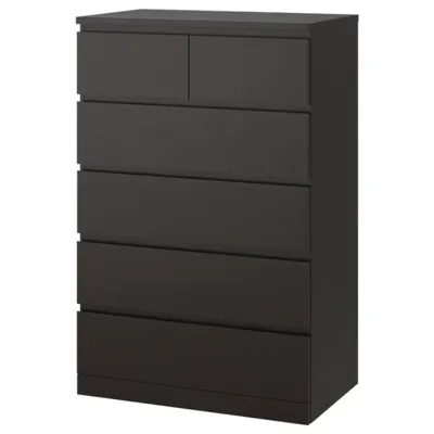 MALM Chest of 6 drawers, black-brown, 80x123 cm, 60354625