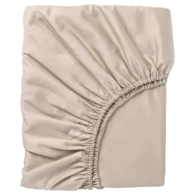 NATTJASMIN Fitted sheet, light beige, 180x200 cm, 10442738