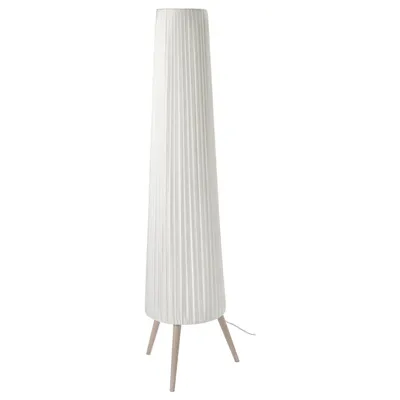 OKENSAND Floor lamp, beech/white, 00541531