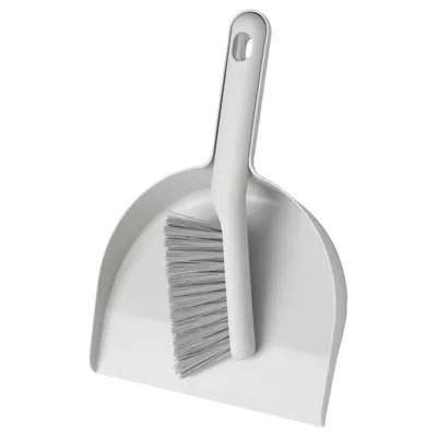 PEPPRIG dust pan and brush, grey, 20527096