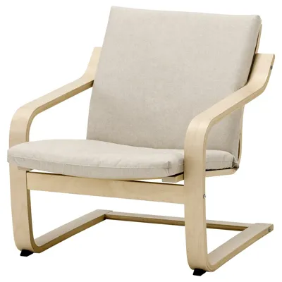 POANG Low-back armchair, natural colour/beige/Katorp natural colour/beige, 69551607